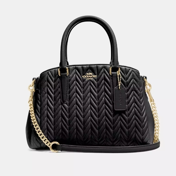Coach Handbags - Coach Black Quilted Crossbody Bag with Gold Chain
